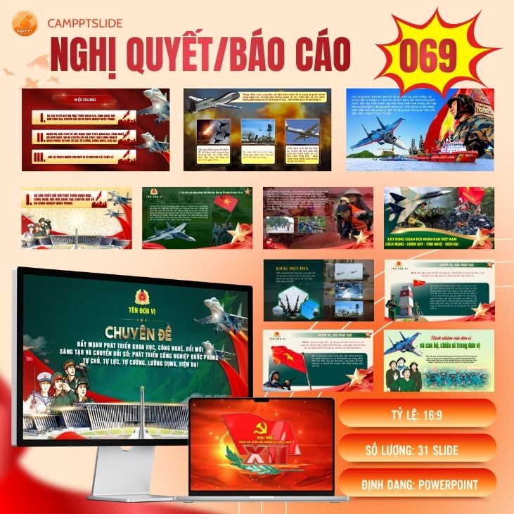 Mẫu Slide PowerPoint Báo Cáo Viên - 069