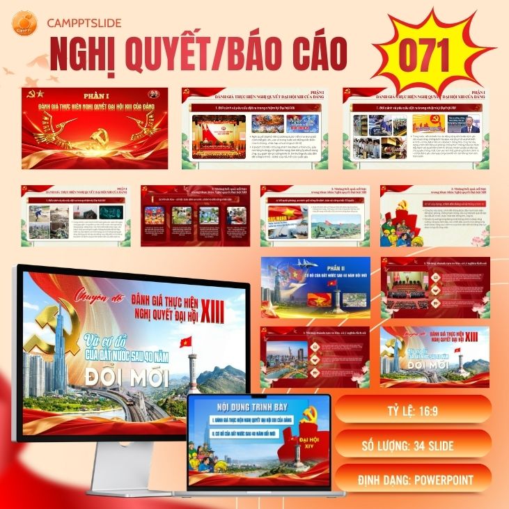 Mẫu Slide PowerPoint Báo Cáo Viên Đại hội XIV Của Đảng - 071