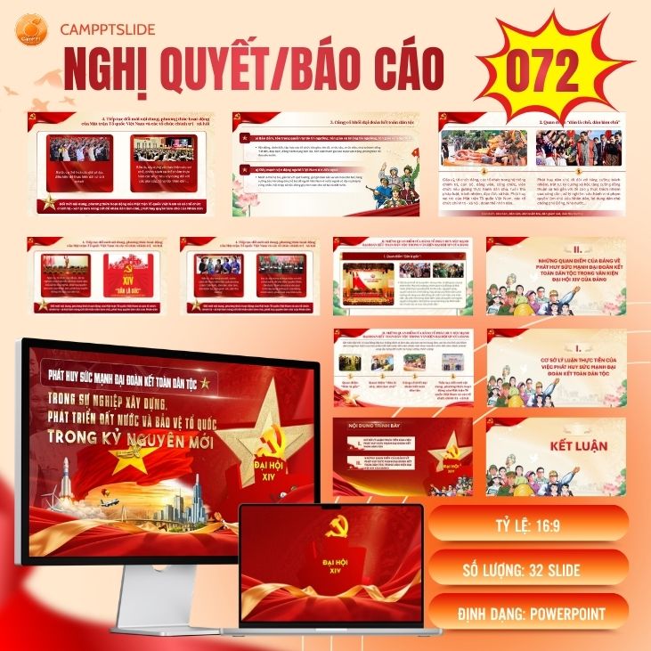 Mẫu Slide PowerPoint Báo Cáo Viên Đại hội XIV – Chuyên đề Phát huy sức mạnh đại đoàn kết toàn dân tộc - 072