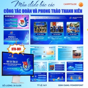 MẪU SLIDE BÁO CÁO TỔNG KẾT CÔNG TÁC ĐOÀN - ĐTN001