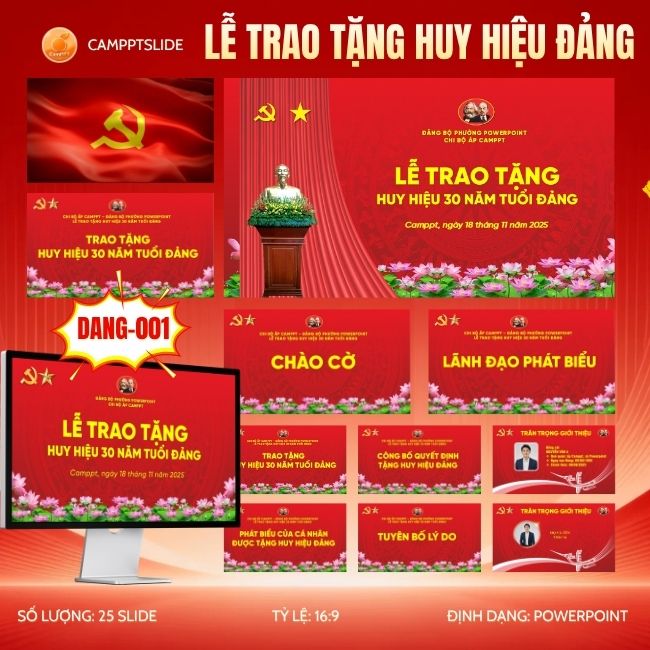 MẪU SLIDE TRAO TẶNG HUY HIỆU ĐẢNG - 001